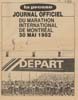 Programmes et Guides du coureur 1982 LV/iskio Marathon international de Montréal 1982